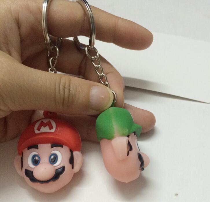 Mario Bros Keychain 3D PVC Silicone Pendant Silicone Keyring