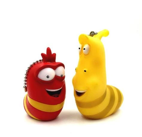 Funny Animal Larva Doll Keychains Souvenirs