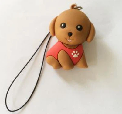 3D hund nyckelväska silikon nyckelring ringar