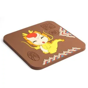 Cartoon Dragon Soft PVC -gummi fyrkantiga underlägg