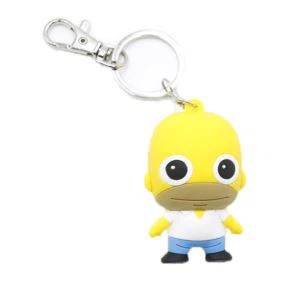 Cartoon pvc mjuk lim nyckelringar hållare