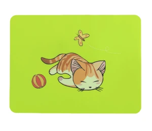 Cat Printing Anti Slip Food Grade Baby Silikon Placemat För Barn