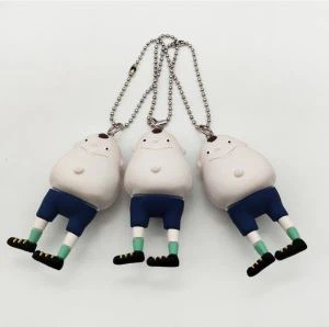 Miljövänlig nyckelhållare 3d mjuk pvc nyckelring