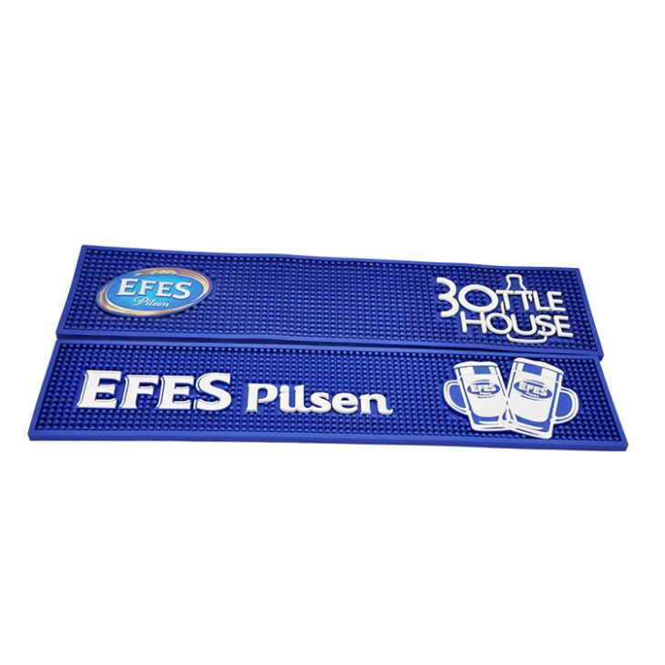 3D Embossed Drip Spill Custom Logo Beer PVC Bar Mat Runner