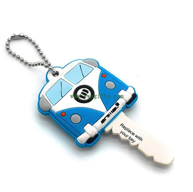 3D Soft PVC Keychains Rubber Key Cap Cartoon Key Cover