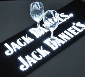 Champagne Branded Logo Pvc Led Bar Mat för fest
