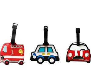 PVC Silikon bärbar bussformad bagageetikett för resor