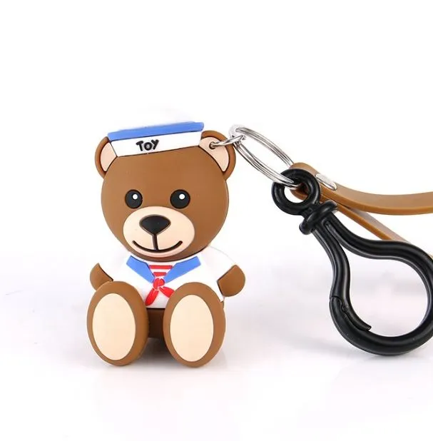 Cute 3D PVC Keychain Rubber Doll Key Chain Silicone Key Holer