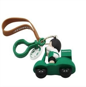 Promotion Presents 3D Silikon Nyckelring PVC Figur Tecknad Nyckelring